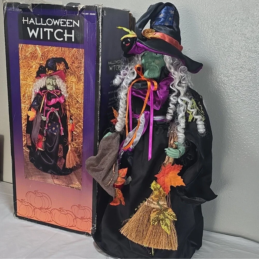 Vintage Halloween Witch Porcelain Doll 18